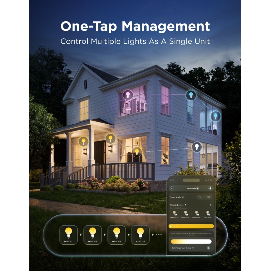 Govee - LED RGBWW prigušivačka žarulja Smart MATTER G80 E27/5W/230V 2700-6500K Wi-Fi