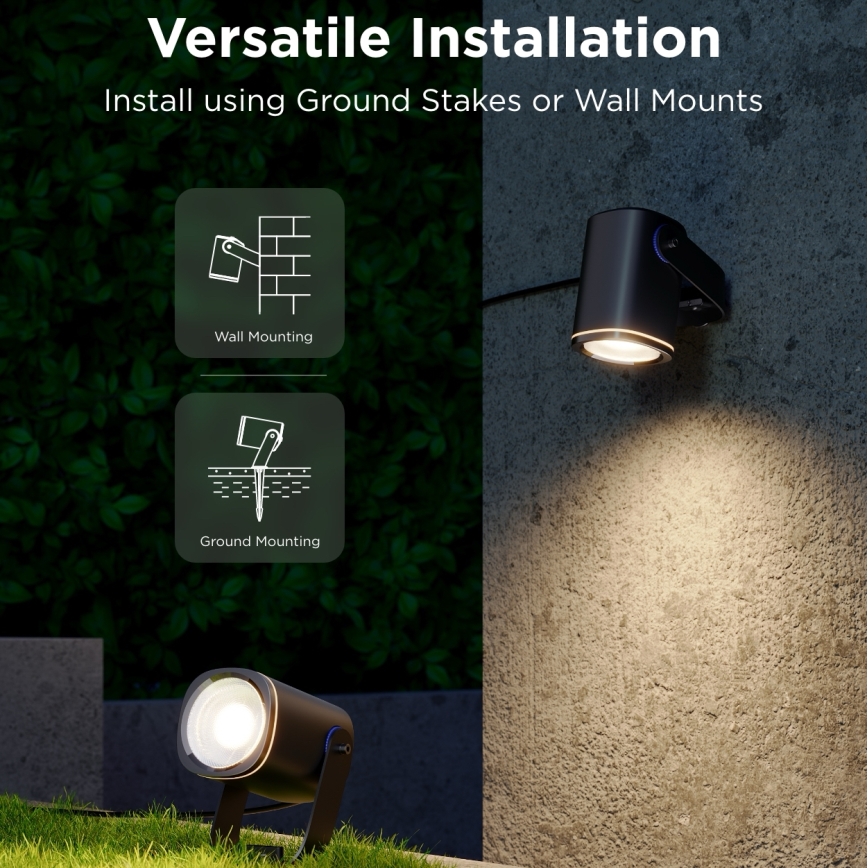 Govee - SET 2x LED RGBWW Prigušivi reflektor LED/12W/230V IP67 2700-6500K Wi-Fi