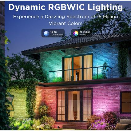Govee - SET 2x LED RGBWW Prigušivi reflektor LED/12W/230V IP67 2700-6500K Wi-Fi