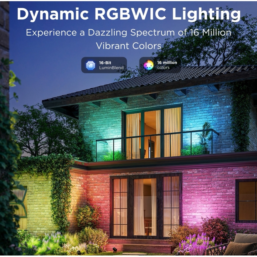 Govee - SET 2x LED RGBWW Prigušivi reflektor LED/12W/230V IP67 2700-6500K Wi-Fi