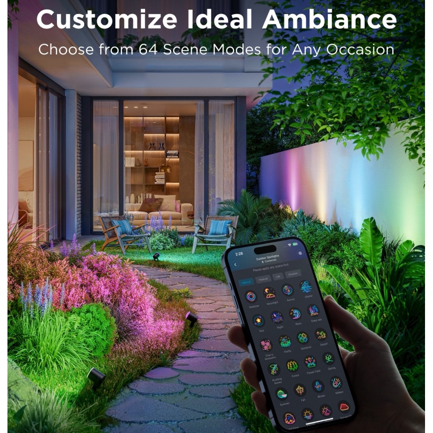 Govee - SET 2x LED RGBWW Dimmabilni reflektor LED/12W/230V IP67 2700-6500K Wi-Fi