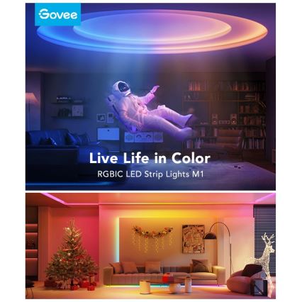 Govee - M1 PRO PREMIUM Smart RGBICW+ LED produžna traka 1m Wi-Fi Matter