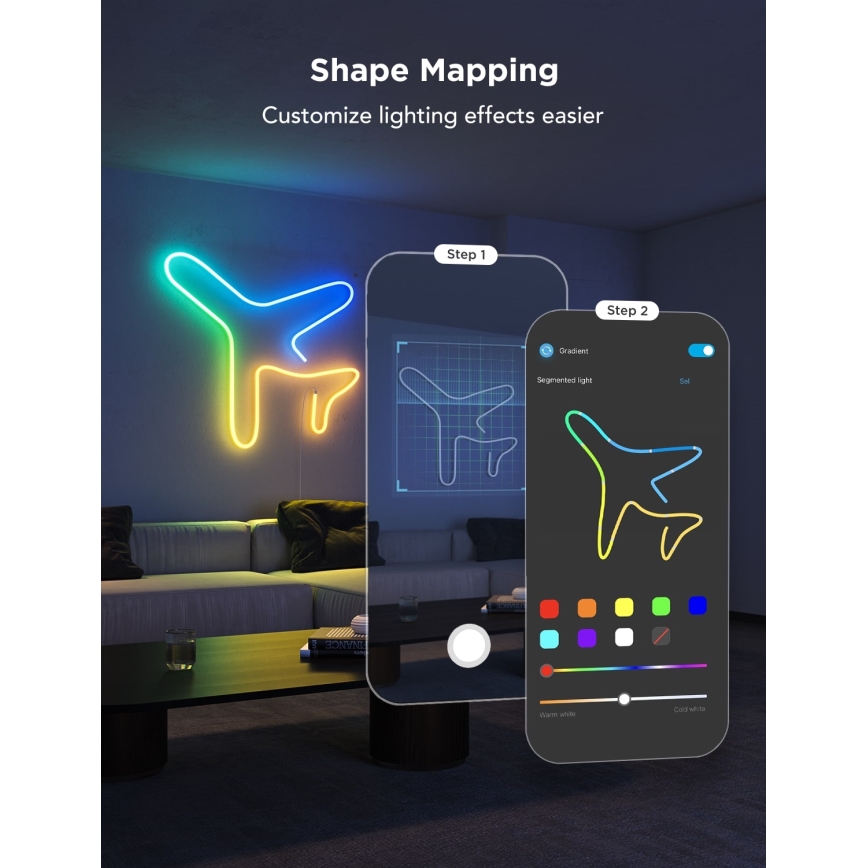 Govee - Neon 2 MATTER fleksibilna LED traka 5m RGBIC Wi-Fi IP67