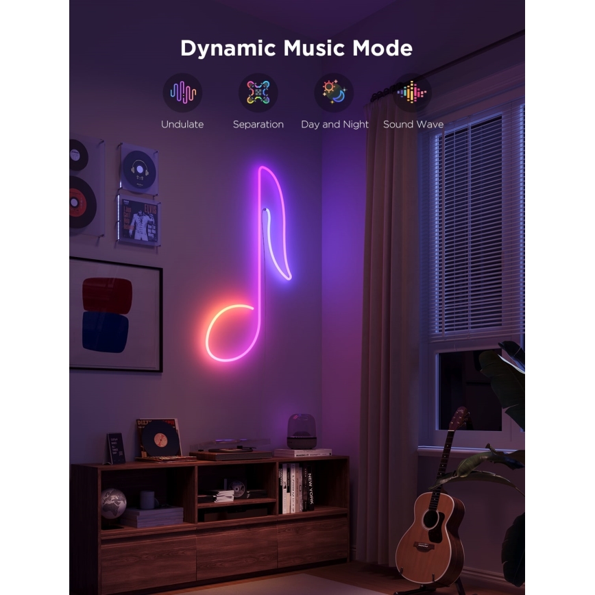 Govee - Neon 2 MATTER fleksibilna LED traka 5m RGBIC Wi-Fi IP67