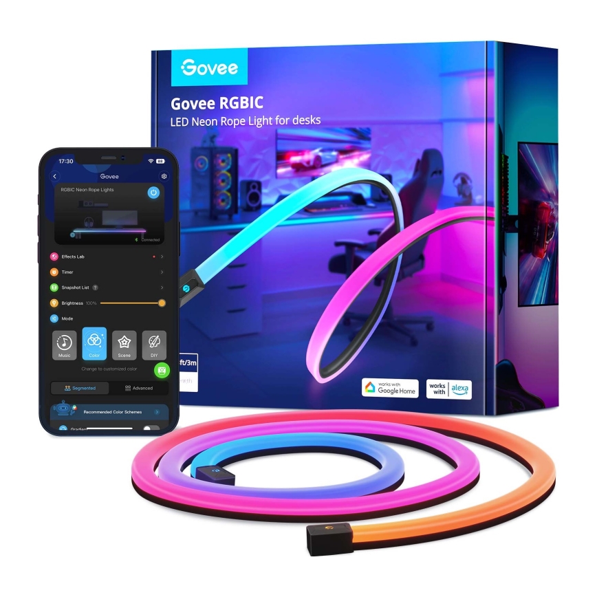 Govee - Neon LED pozadinsko osvjetljenje za stol 3m RGBIC Wi-Fi