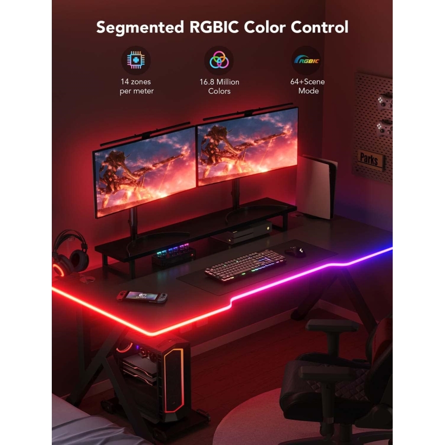 Govee - Neon LED pozadinsko osvjetljenje za stol 3m RGBIC Wi-Fi