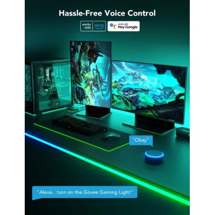 Govee - Neon LED pozadinsko osvjetljenje za stol 3m RGBIC Wi-Fi