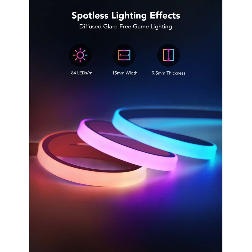 Govee - Neon LED pozadinsko osvjetljenje za stol 3m RGBIC Wi-Fi