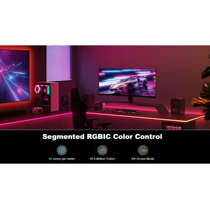 Govee - Neon LED pozadinsko osvjetljenje za stol 3m RGBIC Wi-Fi