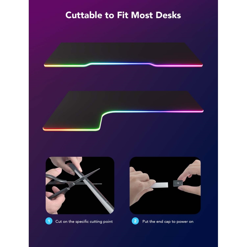 Govee - Neon LED pozadinsko osvjetljenje za stol 3m RGBIC Wi-Fi