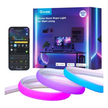 Govee - Neon MATTER LED kutna traka 5m RGBIC Wi-Fi