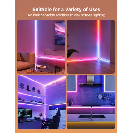 Govee - Neon MATTER LED kutna traka 5m RGBIC Wi-Fi