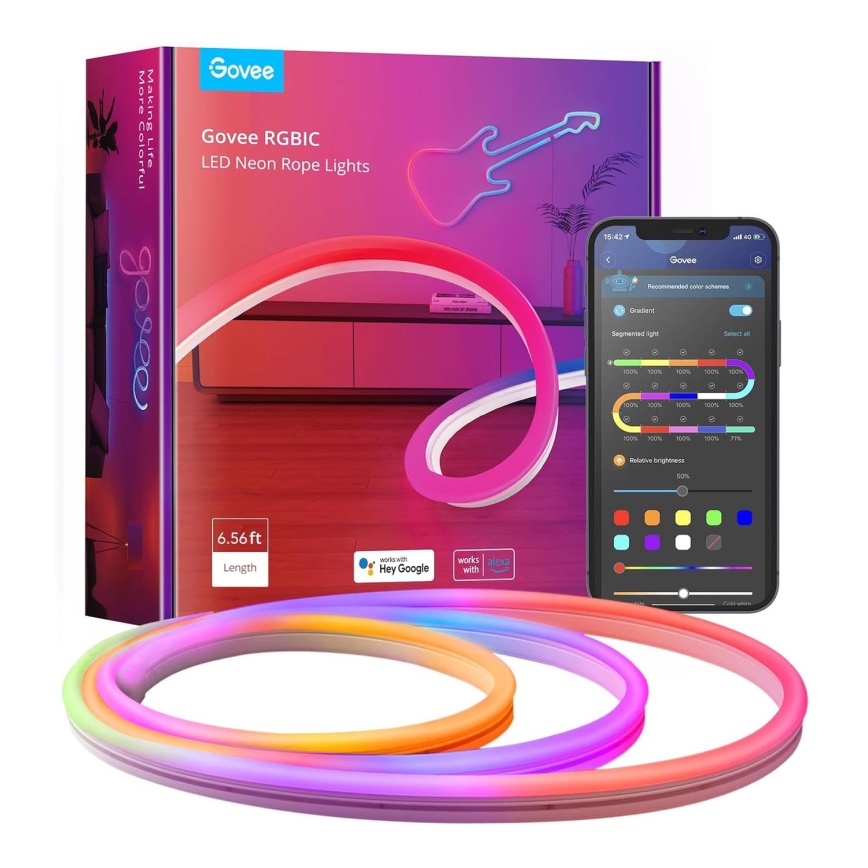 Govee - Neon SMART fleksibilna LED traka RGBIC 2m Wi-Fi IP67