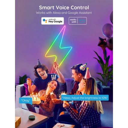 Govee - Neon SMART fleksibilna LED traka - RGBIC - 3m Wi-Fi IP67