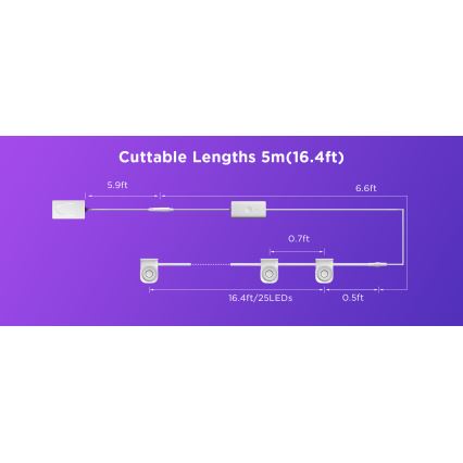 Govee - RGBIC LED niz svjetala 5m Wi-Fi