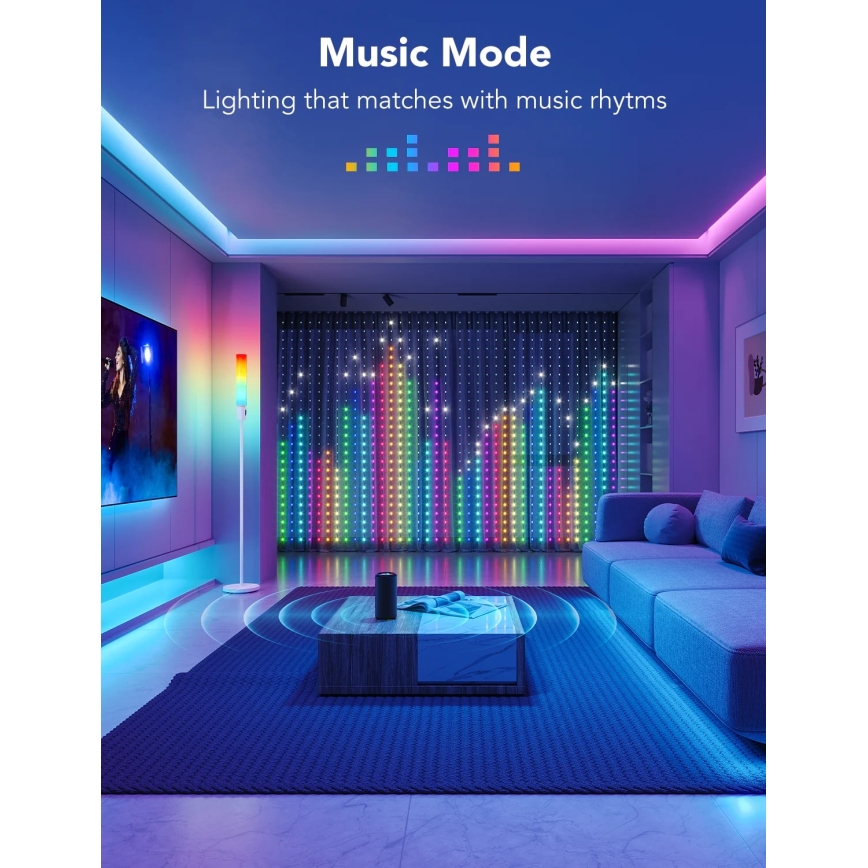 Govee - RGBIC Zavjesa svjetlo 520 LED 1,5x2m Wi-Fi IP65