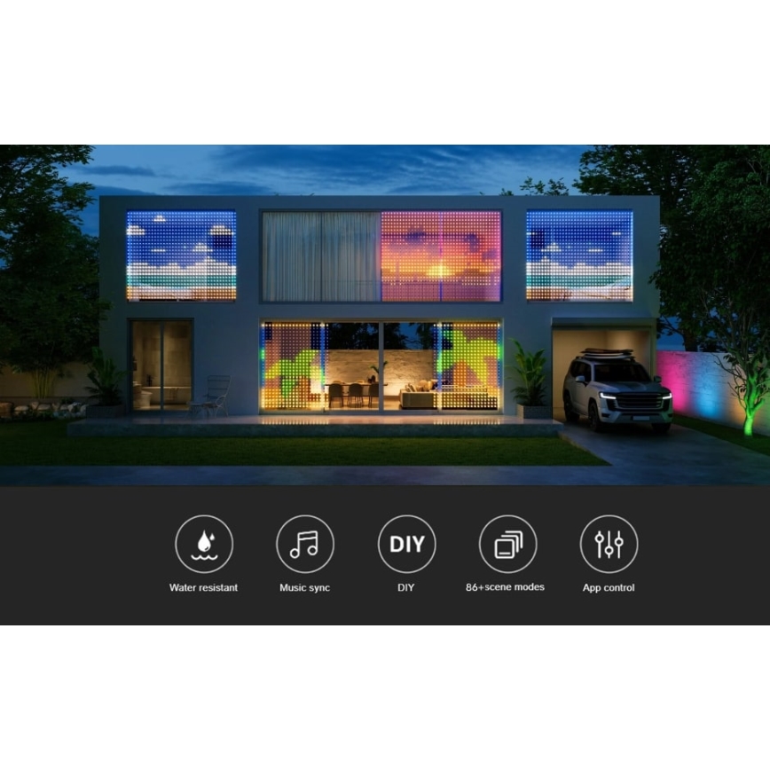 Govee - RGBIC Zavjesa svjetlo 520 LED 1,5x2m Wi-Fi IP65