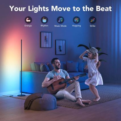 Govee - RGBICW Pametna ugaona podna lampa Wi-Fi