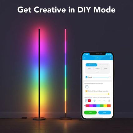 Govee - RGBICW Pametna ugaona podna lampa Wi-Fi
