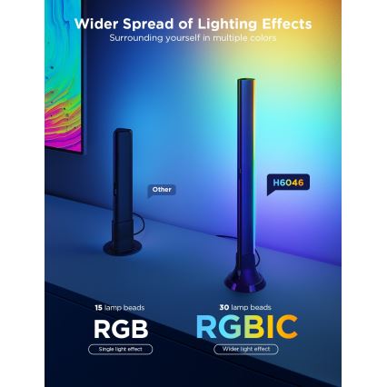 Govee - SET 2x Backlight TV 55-65" SMART LED s pozadinskim osvjetljenjem RGBICW Wi-Fi
