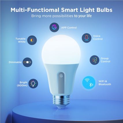 Govee - Set 2x prigušiva LED žarulja Smart MATTER A60 E27/9W/230V 2700-6500K Wi-Fi