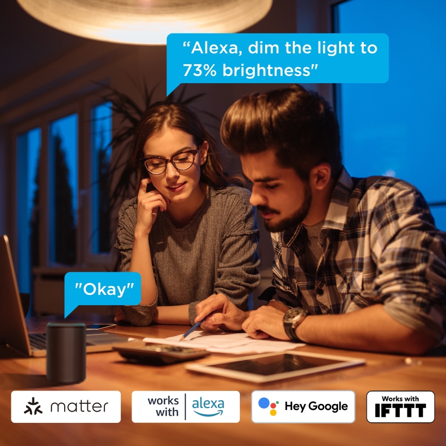 Govee - Set 2x prigušiva LED žarulja Smart MATTER A60 E27/9W/230V 2700-6500K Wi-Fi
