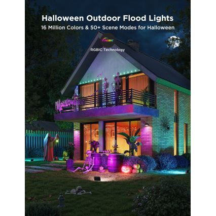 Govee - SET 4x LED RGBICWW reflektor s podesivom svjetlinom LED/24W/230V IP66 mat Wi‑Fi