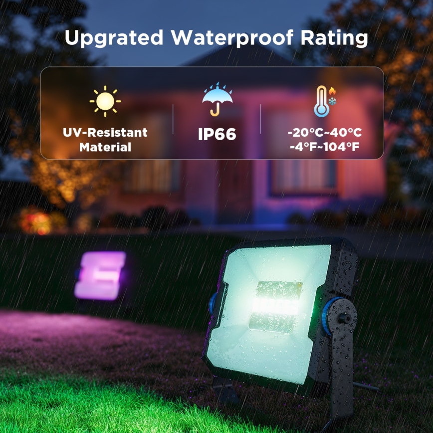 Govee - SET 4x LED RGBICWW reflektor s podesivom svjetlinom LED/24W/230V IP66 mat Wi‑Fi