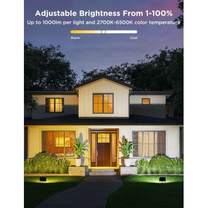 Govee - SET 4x LED RGBICWW reflektor s podesivom svjetlinom LED/24W/230V IP66 mat Wi‑Fi