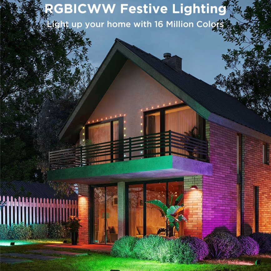 Govee - SET 4x LED RGBICWW reflektor s podesivom svjetlinom LED/24W/230V IP66 mat Wi‑Fi