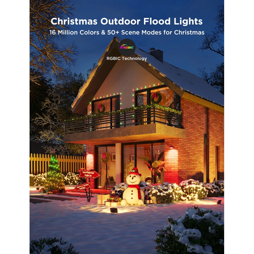 Govee - SET 4x LED RGBICWW reflektor s podesivom svjetlinom LED/24W/230V IP66 mat Wi‑Fi