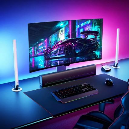 Govee - SET 2x Smart Gaming Wi-Fi LED RGBIC Paneli + Smart Dual bijela + daljinski upravljač