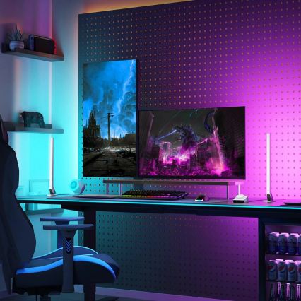 Govee - SET 2x Smart Gaming Wi-Fi LED RGBIC Paneli + Smart Dual bijela + daljinski upravljač