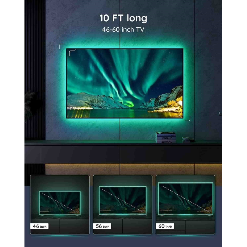 Govee - TV 46-60 pametno LED pozadinsko osvjetljenje RGB + daljinski upravljač