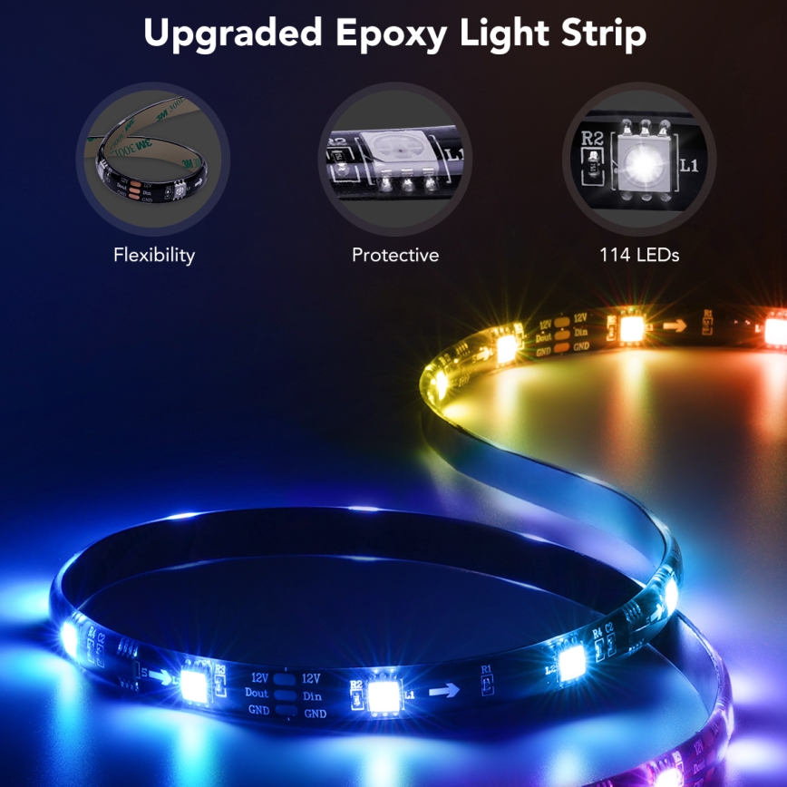 Govee - TV 55-65 SMART LED pozadinsko osvjetljenje RGBIC Wi-Fi