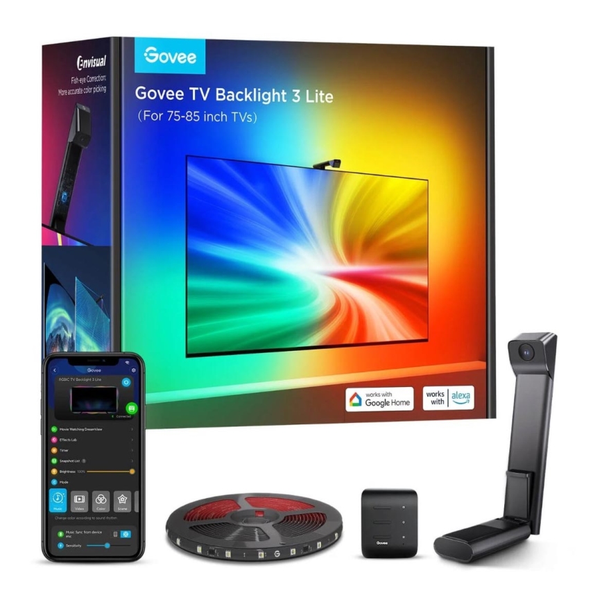Govee - TV Backlight 3 Lite TV 75-85" SMART LED s pozadinskim osvjetljenjem RGBICW Wi-Fi IP67