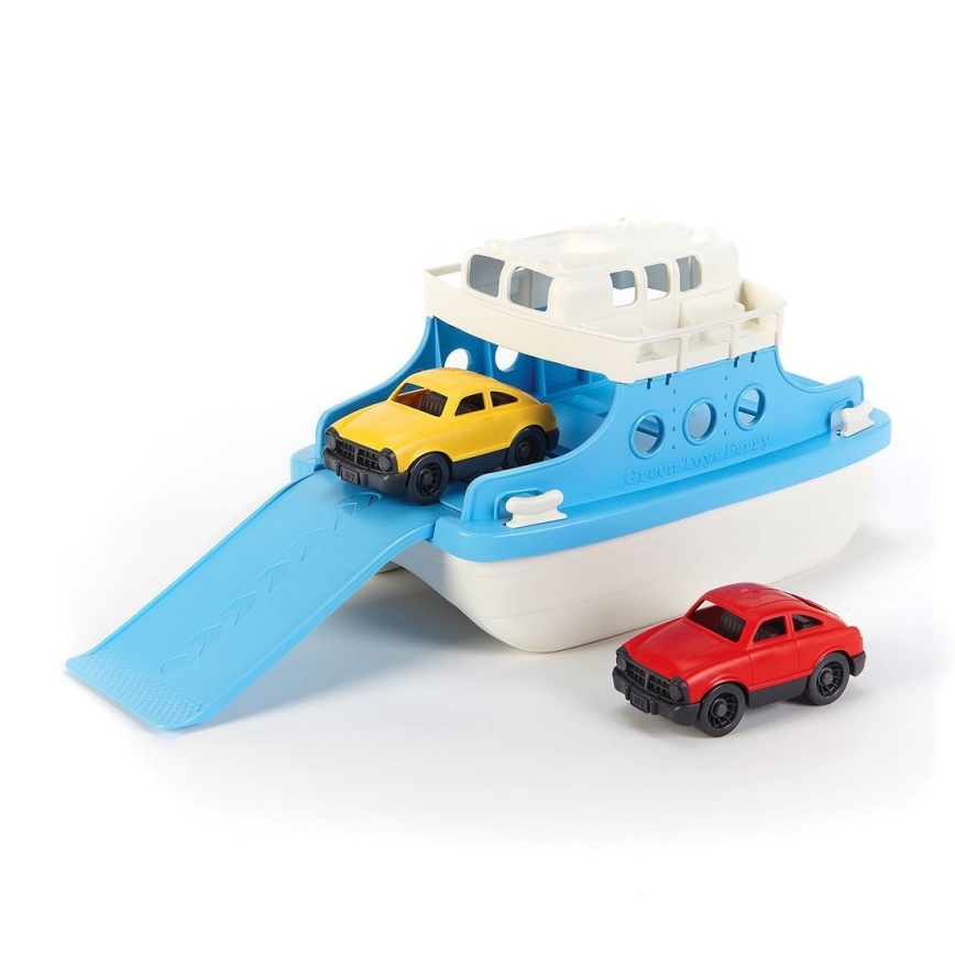 Green Toys - Trajekt s autićima bijela/plava