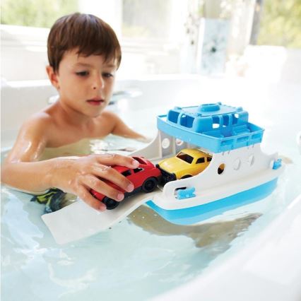 Green Toys - Trajekt s autićima bijela/plava