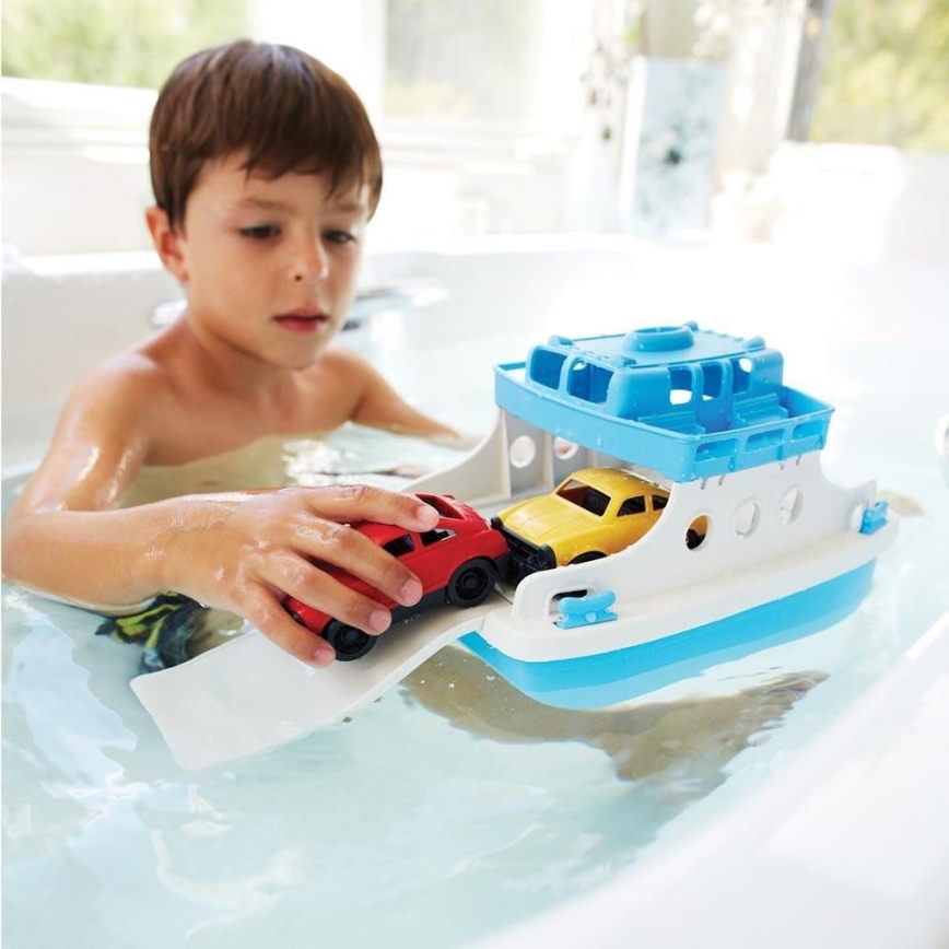 Green Toys - Trajekt s autićima bijela/plava
