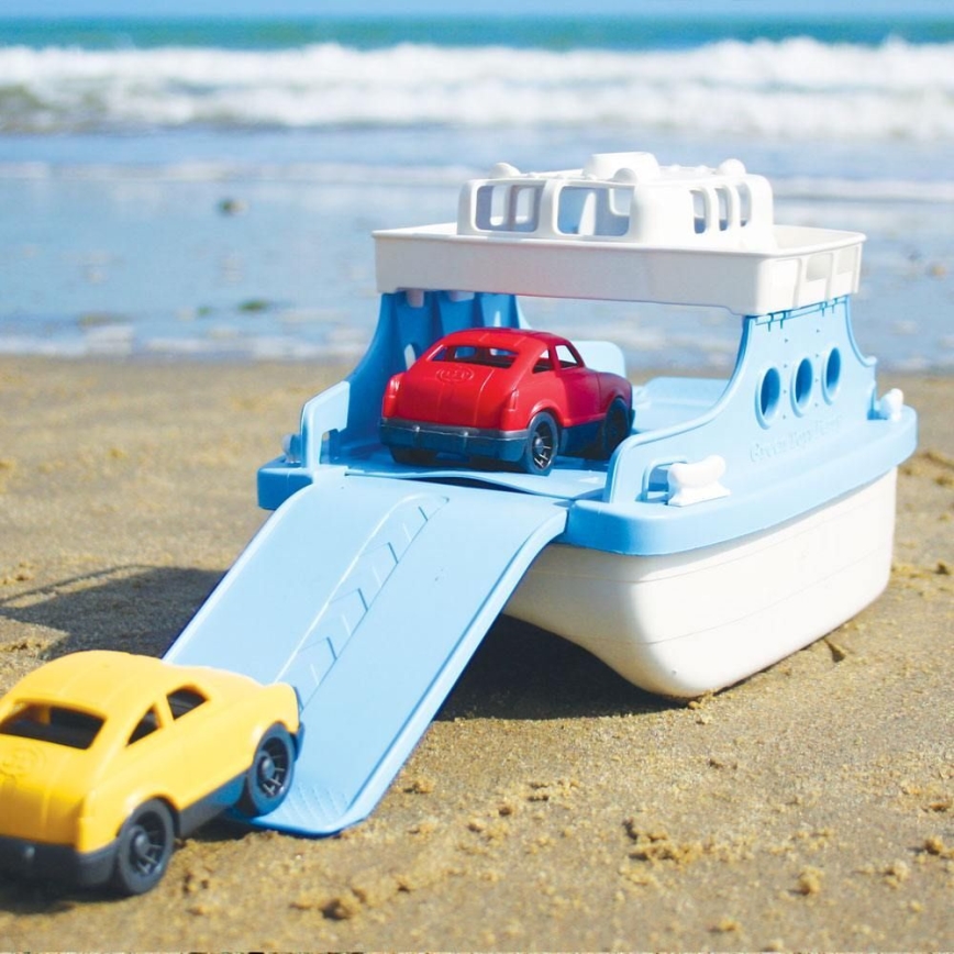 Green Toys - Trajekt s autićima bijela/plava