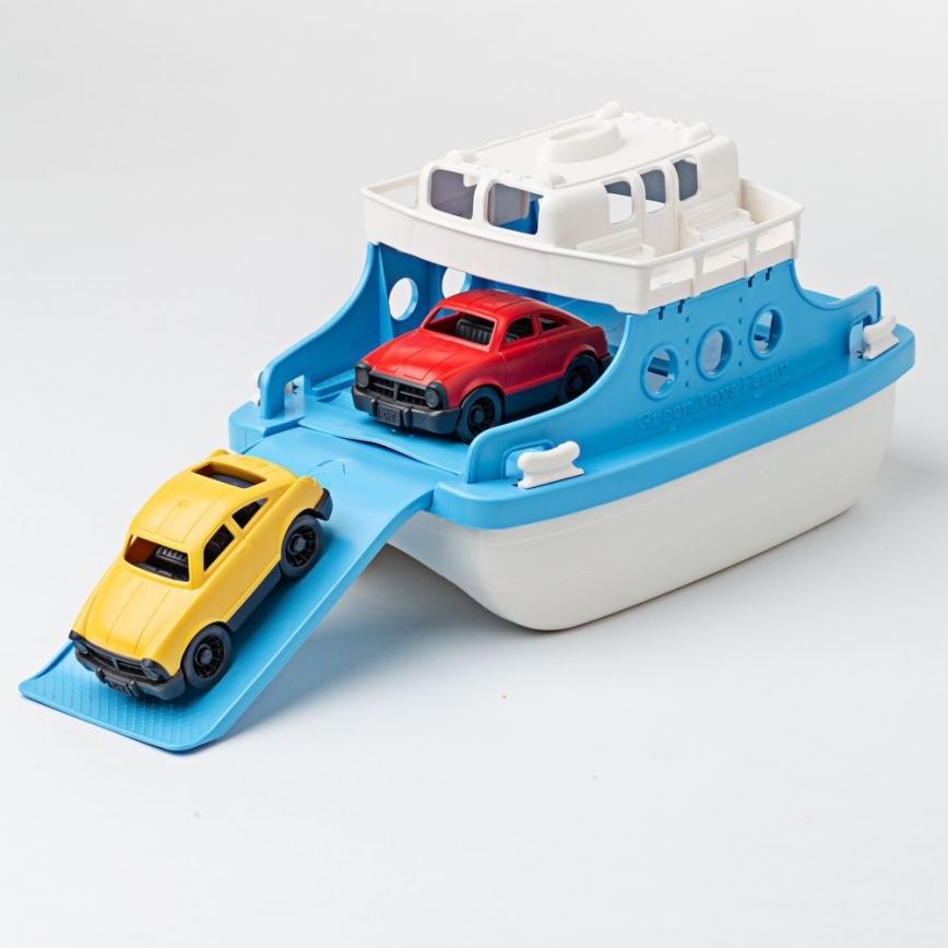 Green Toys - Trajekt s autićima bijela/plava