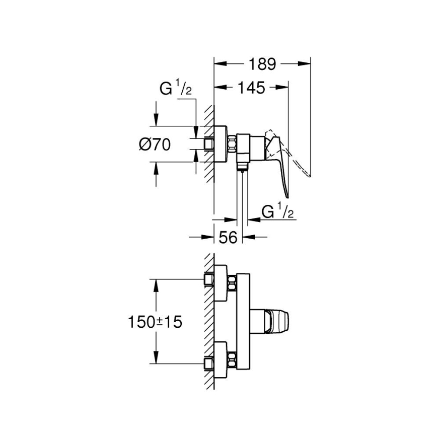 GROHE 1018740000 - Tuš miješalica DICE sjajni krom