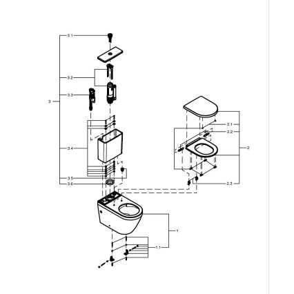 GROHE 102513SH00 - WC komplet EURO CERAMIC 67,3 x 37,6 x 79,2 cm keramika/bijela