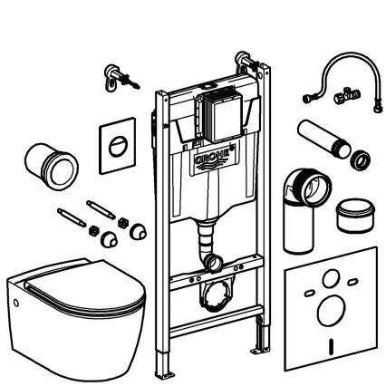 GROHE 103843SH00 - Set 5 u 1 SOLIDO COMPACT 1,13 m keramika/bijela