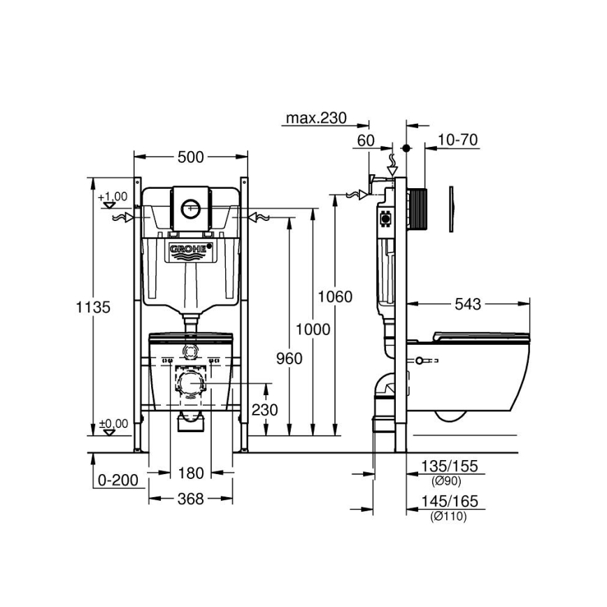 GROHE 103843SH00 - Set 5 u 1 SOLIDO COMPACT 1,13 m keramika/bijela