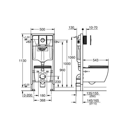GROHE 103846SH00 - Set 5 u 1 SOLIDO 1,13 m keramika/bijela