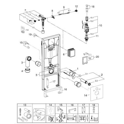 GROHE 103847SH00 - Set 5 u 1 SOLIDO 1,13 m Duro bijela