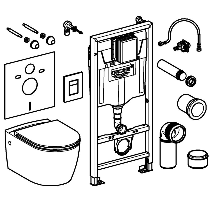 GROHE 103847SH00 - Set 5 u 1 SOLIDO 1,13 m Duro bijela