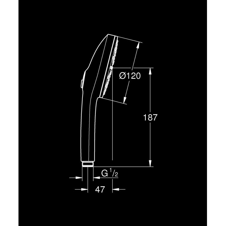 GROHE 1348642430 - Ručna tuš‑glava VITALIO JOY+ 120 mm crna