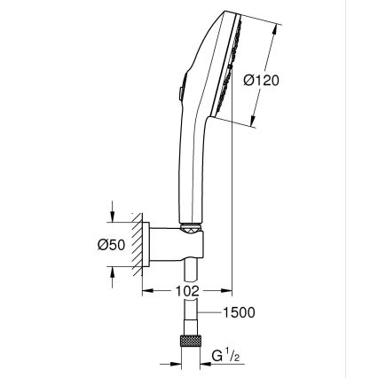 GROHE 134865GN00 - Komplet za tuš VITALIO JOY+ 120 mm zlatni